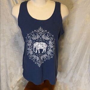 Blue Cotton Boho sleeveless Top